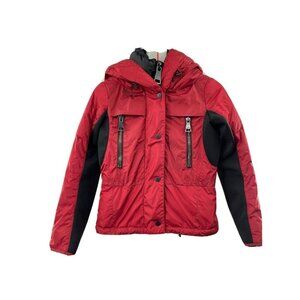 Sestriere Authier Ski Jacket Sz M Goose Down Women Puffer Coat Burgundy Gorpcore